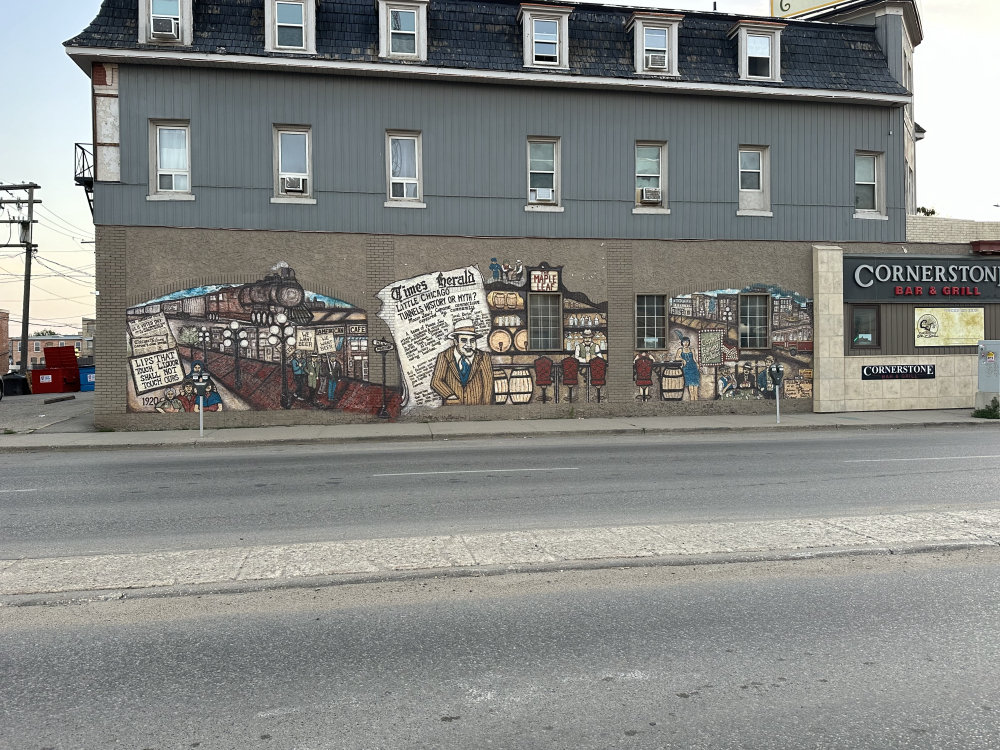 mural in Moose Jaw by artist unknown.