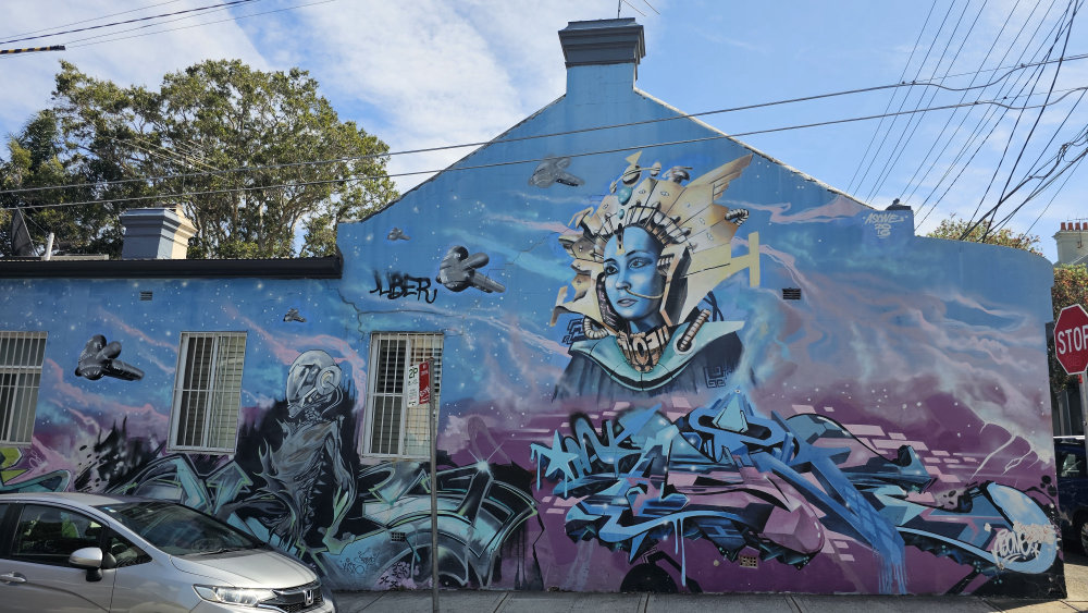 mural in Newtown by artist unknown.