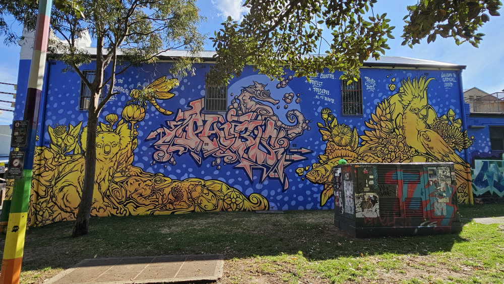 mural in Newtown by artist unknown.