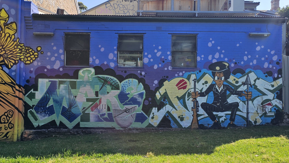 mural in Newtown by artist unknown.