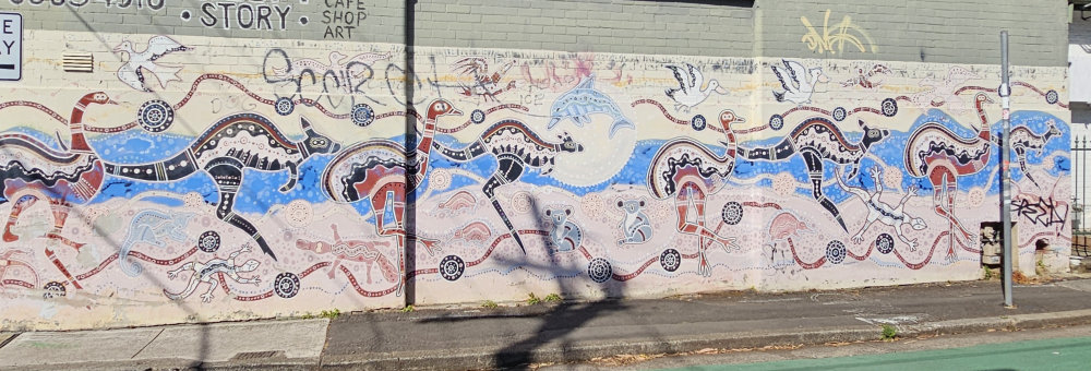 mural in Newtown by artist unknown.