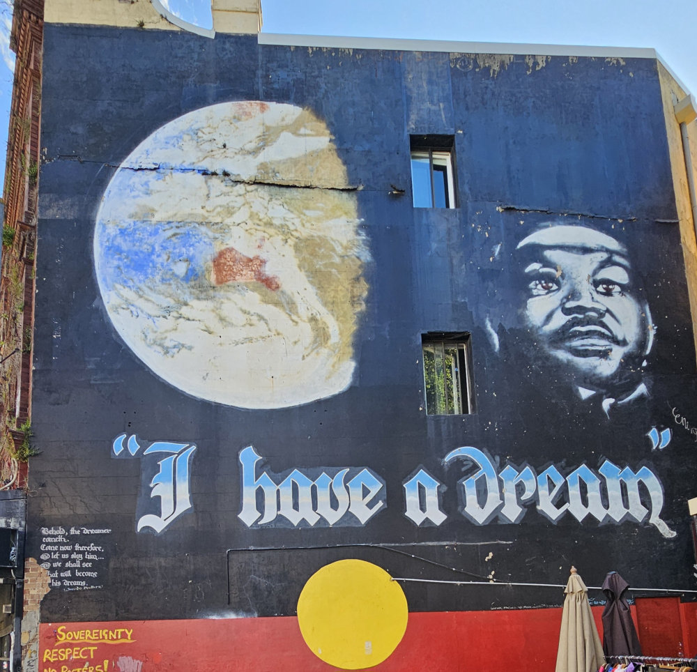 mural in Newtown by artist unknown.