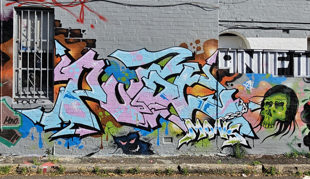 mural in Newtown by artist unknown.