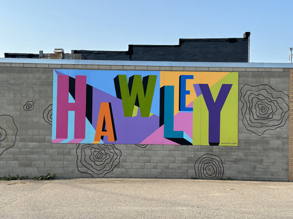 mural in Hawley by artist unknown.