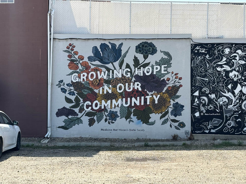 mural in Medicine Hat by artist unknown.