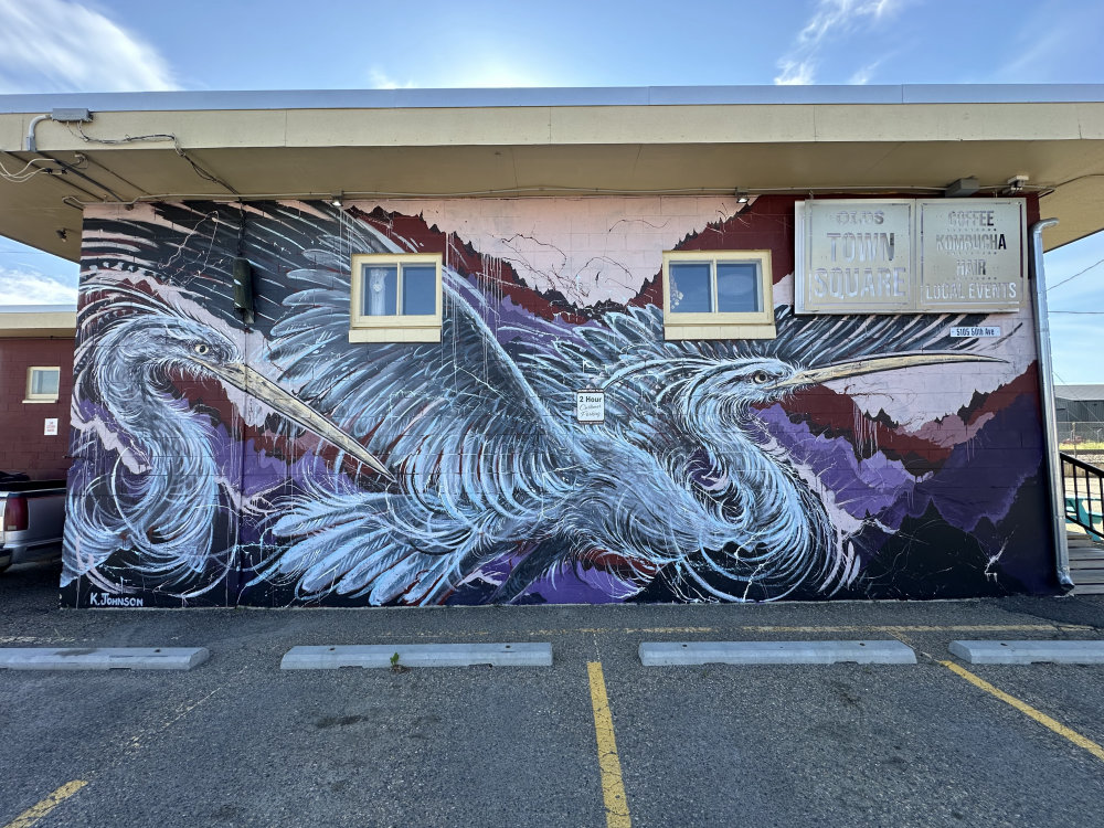 mural in Olds by artist unknown.