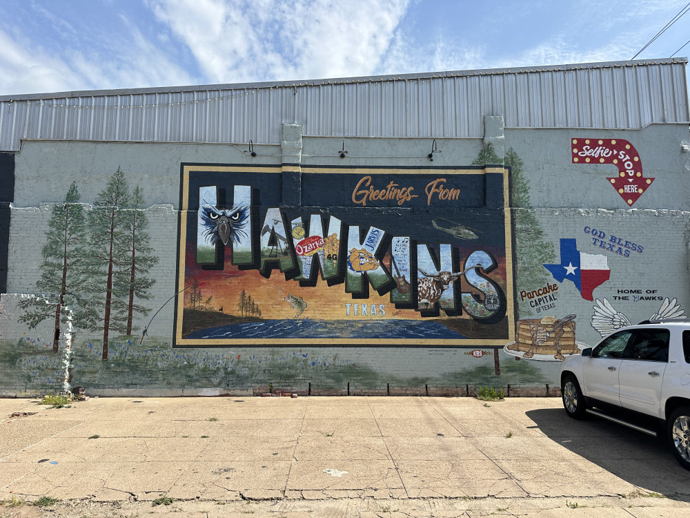 mural in Hawkins by artist unknown.