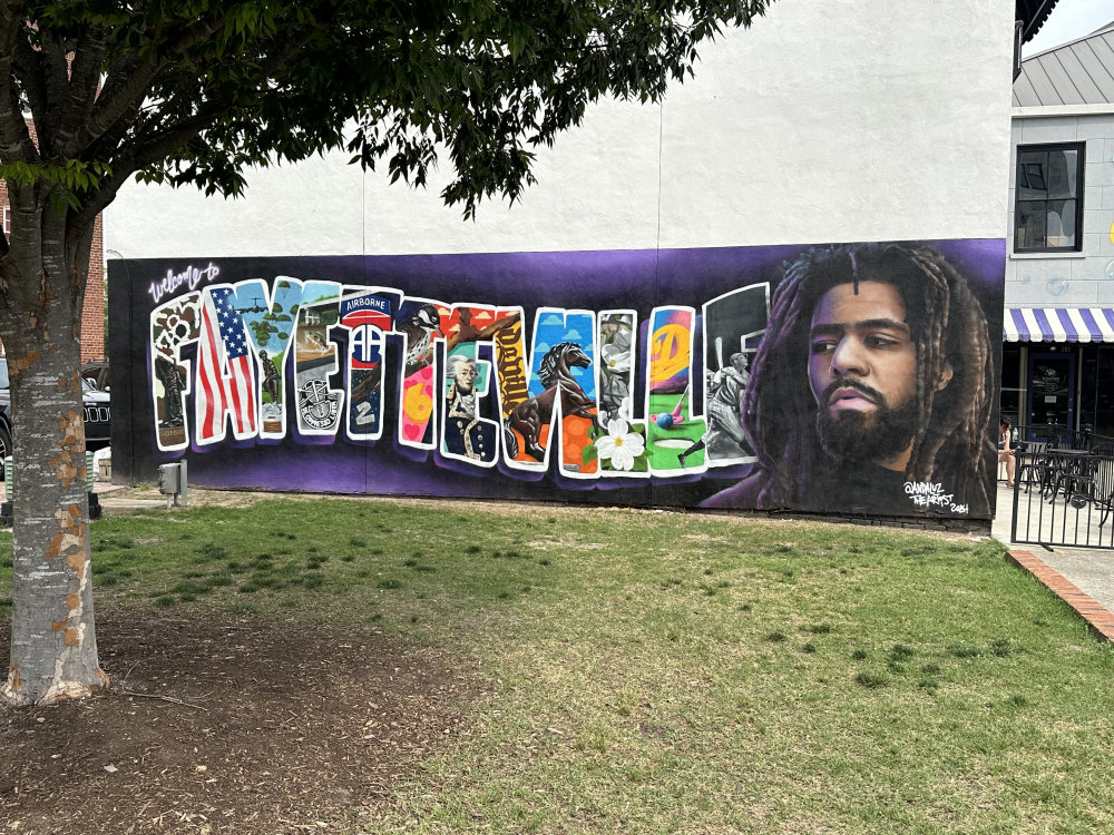 mural in Fayetteville by artist unknown.