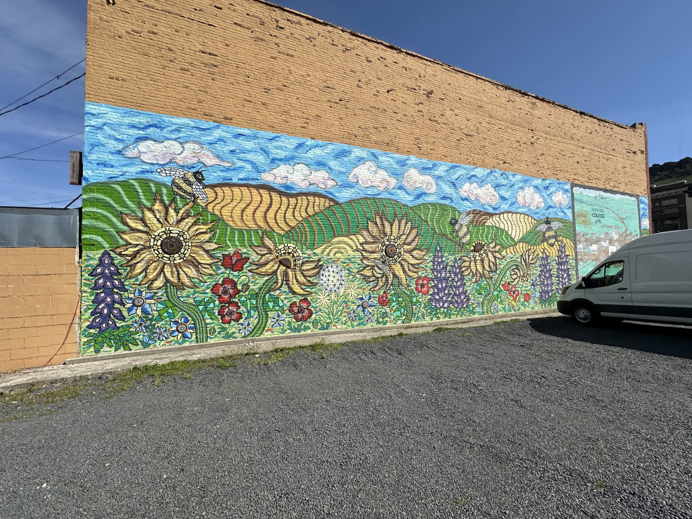 mural in Colfax by artist unknown.