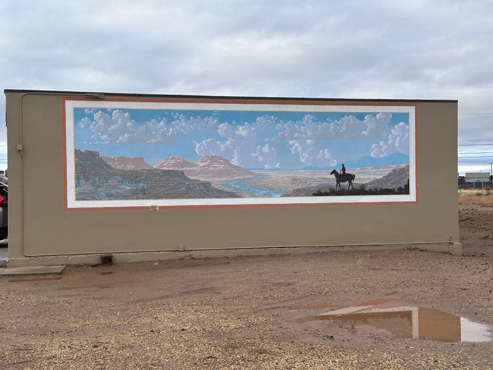 mural in Winslow by artist unknown.