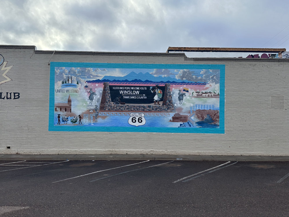 mural in Winslow by artist unknown.