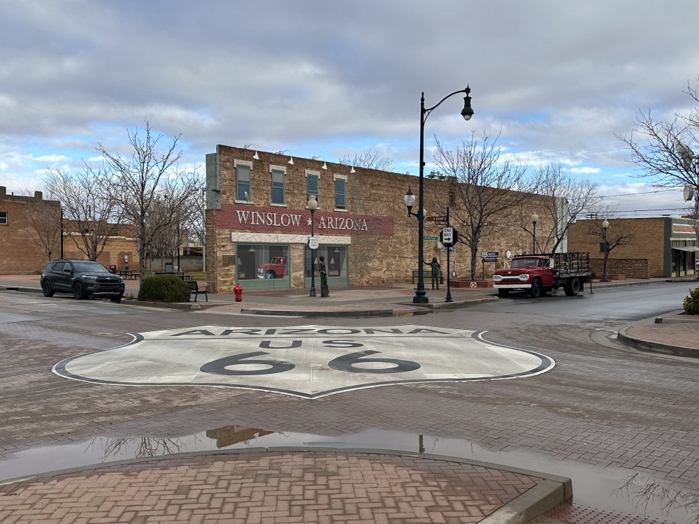 mural in Winslow by artist unknown.