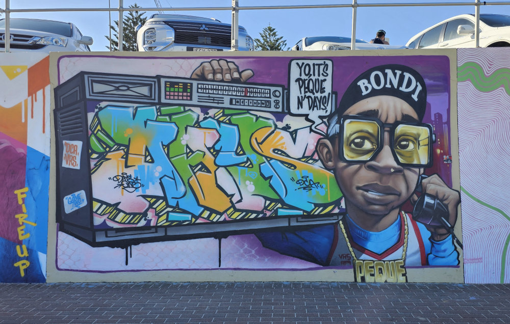 mural in Bondi Beach by artist unknown.