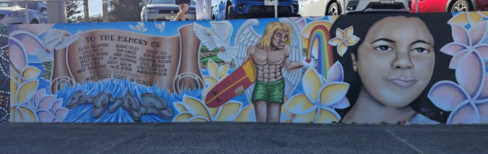 mural in Bondi Beach by artist unknown.