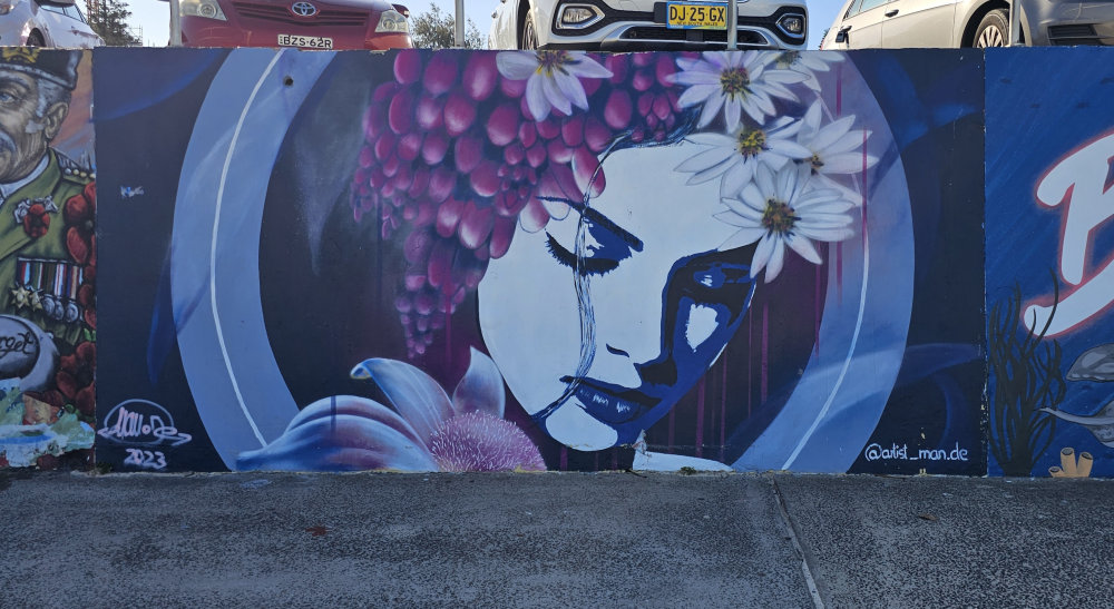 mural in Bondi Beach by artist unknown.