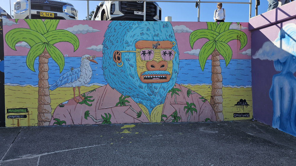 mural in Bondi Beach by artist Mulga.