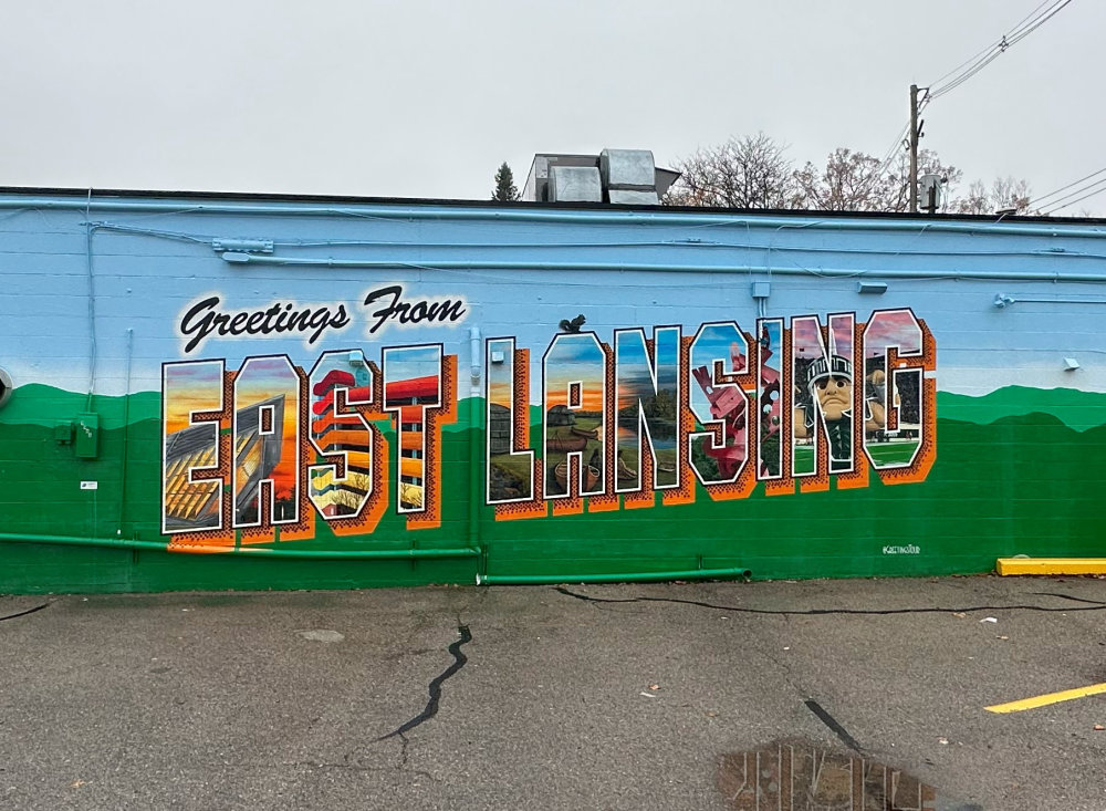 mural in East Lansing by artist unknown.