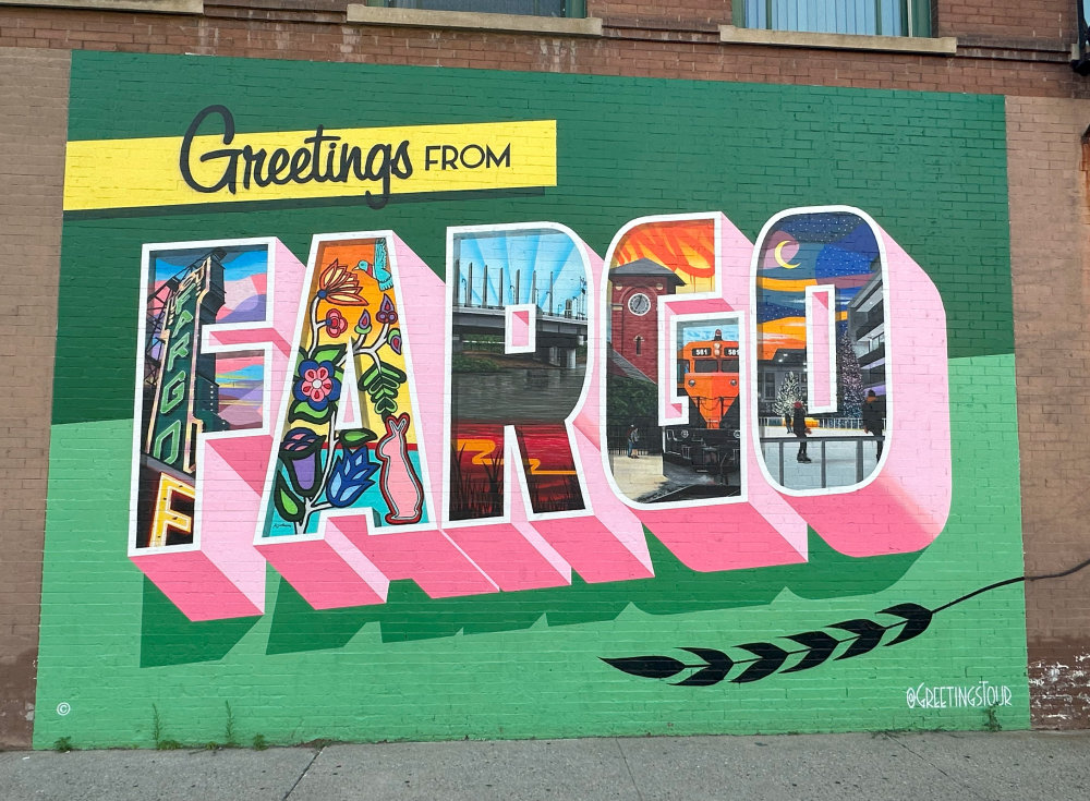 mural in Fargo by artist unknown.