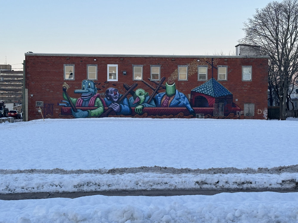 mural in Moncton by artist unknown.