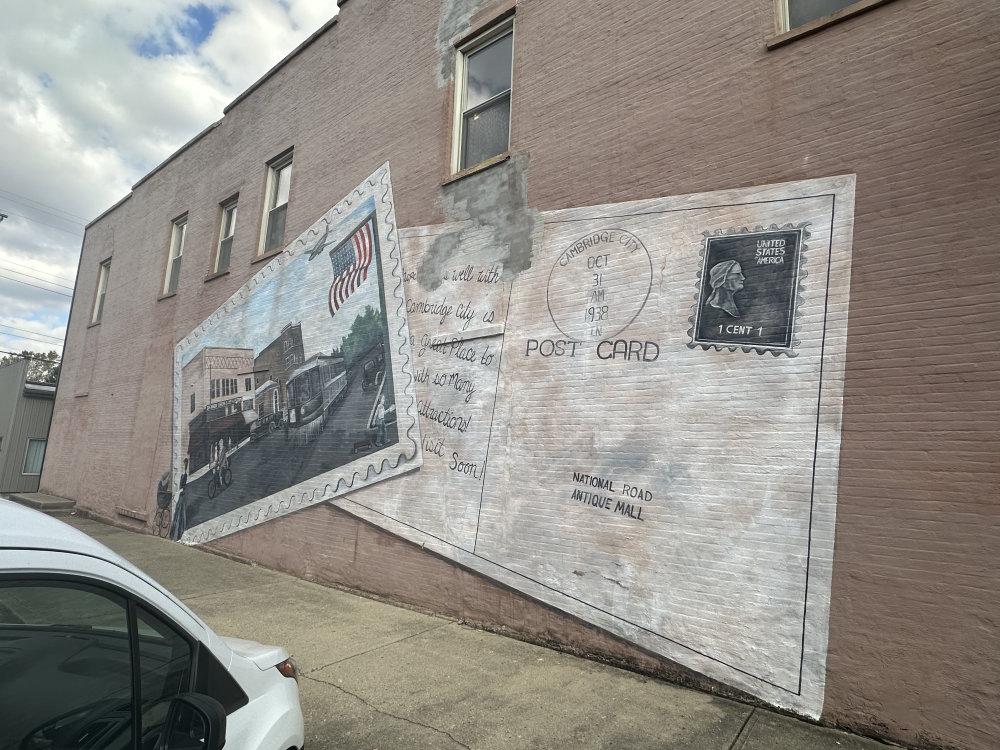 mural in Cambridge City by artist unknown.