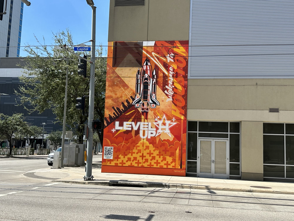 mural in Houston by artist Jesse de Leon.