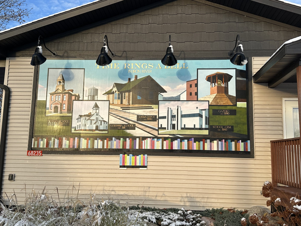 mural in Iron River by artist unknown.