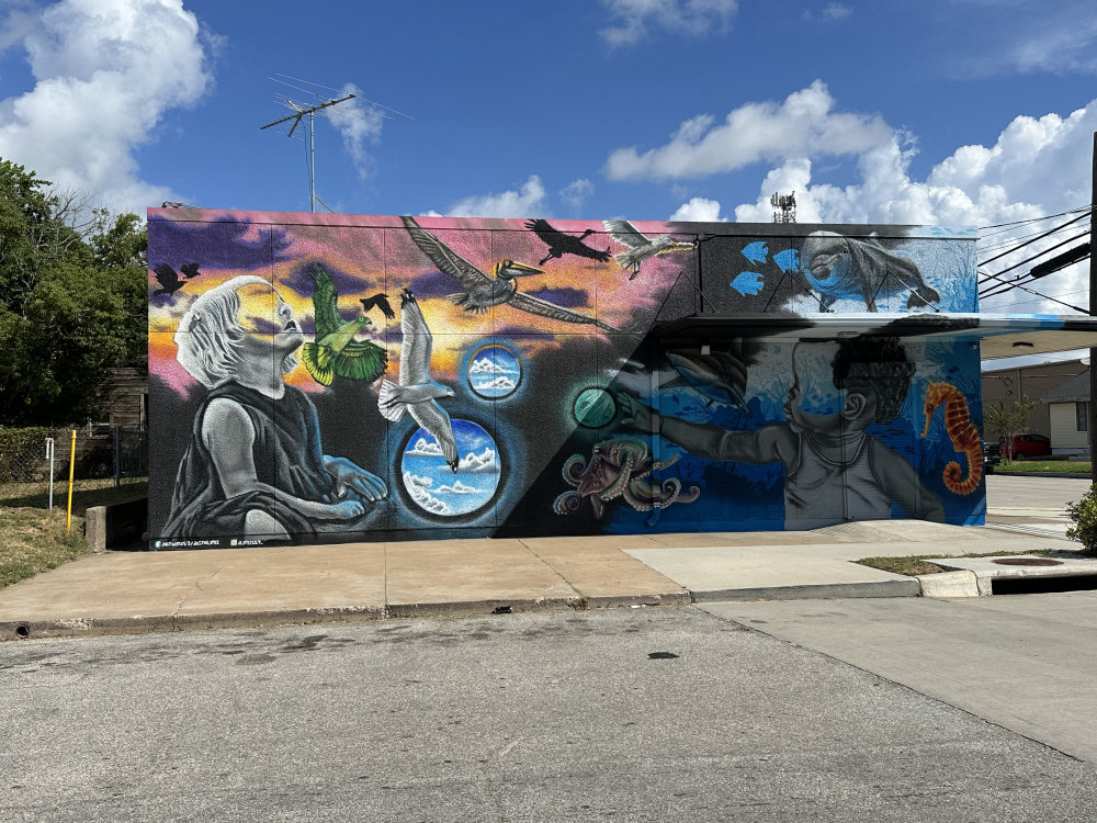 mural in Galveston by artist unknown.