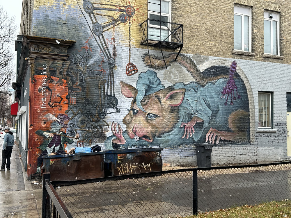 mural in Winnipeg by artist unknown.