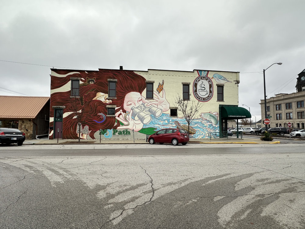 mural in Spencer by artist unknown.