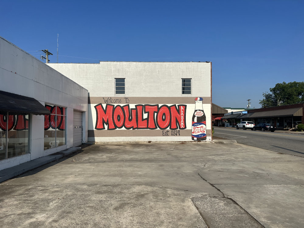 mural in Moulton by artist unknown.