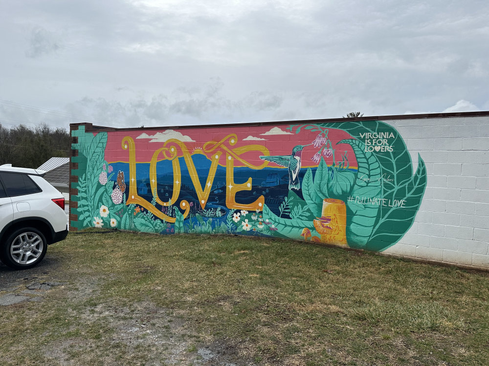 mural in Floyd by artist Kyra Aulani.