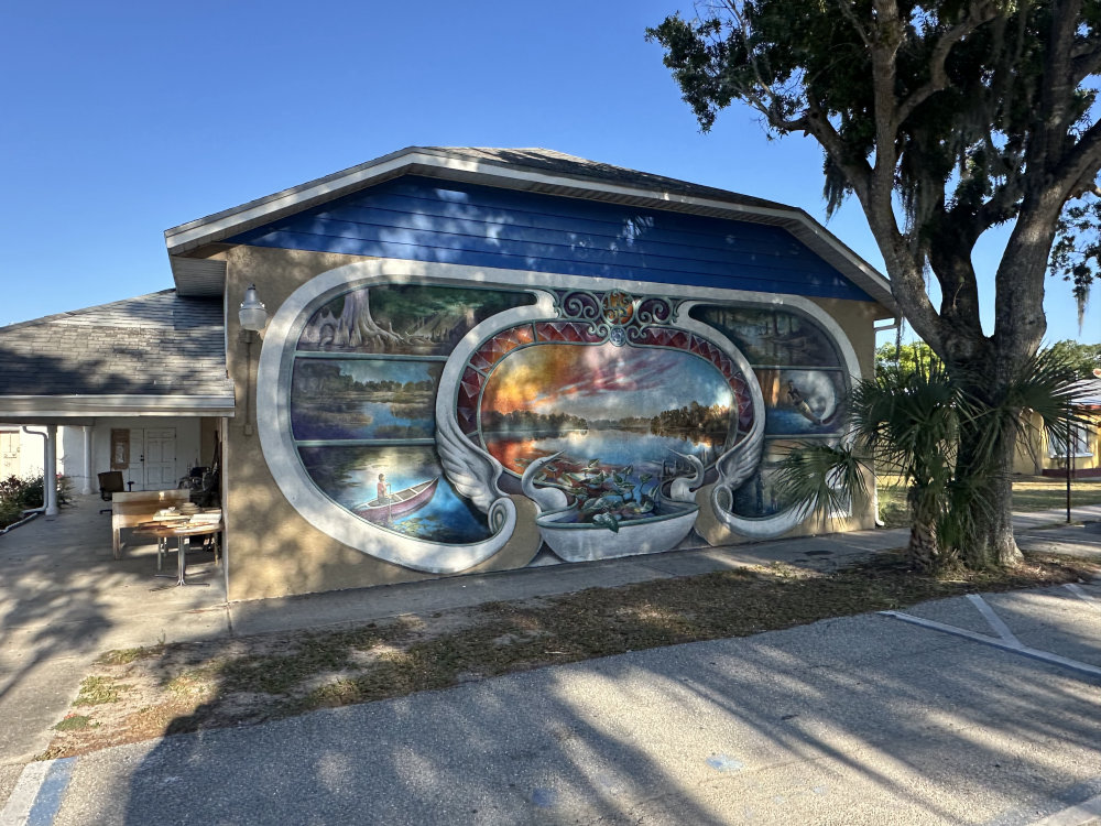 mural in Lake Placid by artist unknown.