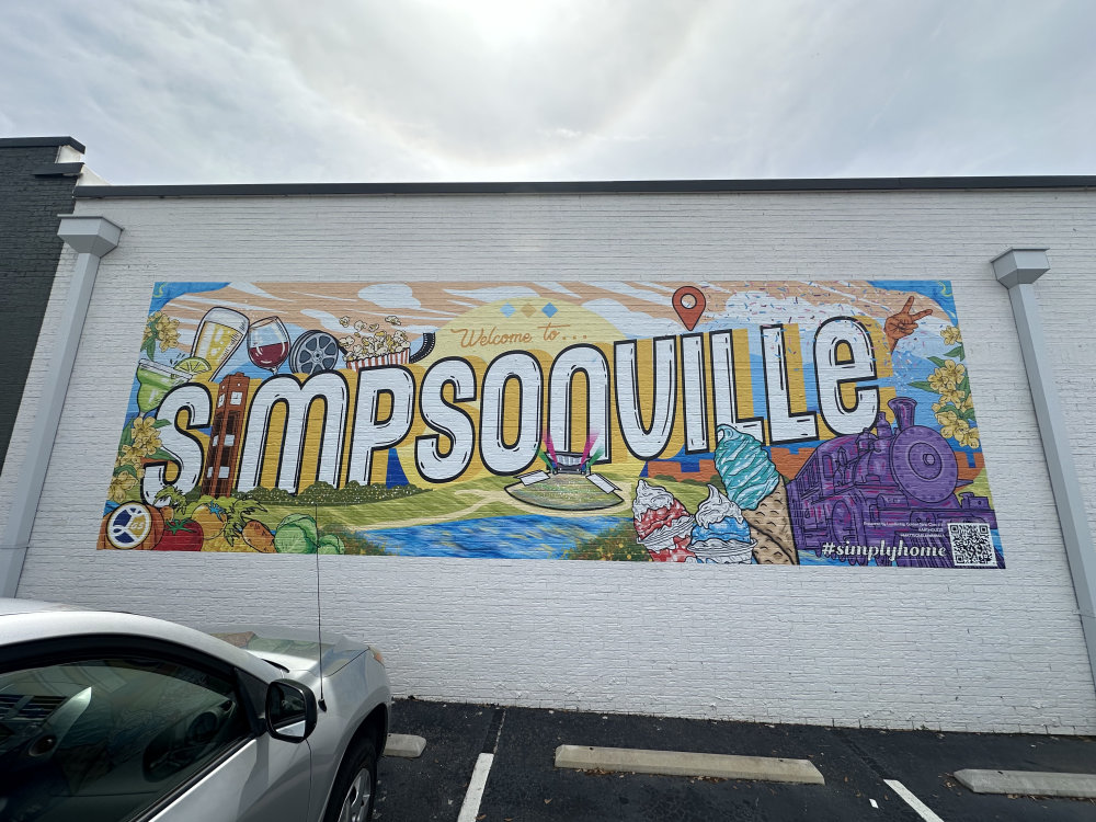 mural in Simpsonville by artist Matteo Miles.