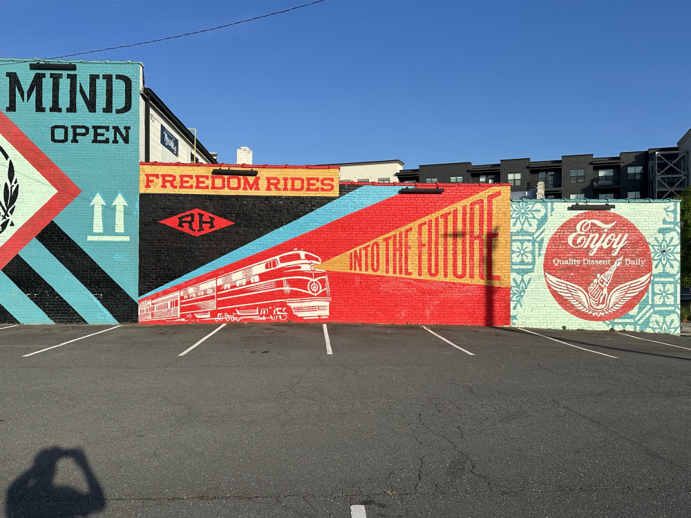 mural in Rock Hill by artist Shepard Fairey.