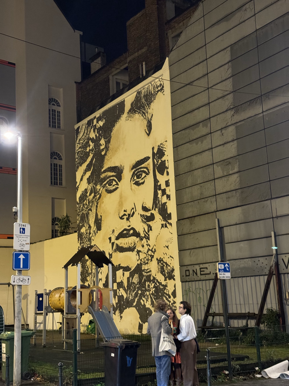 mural in Bruxelles by artist Vhils.