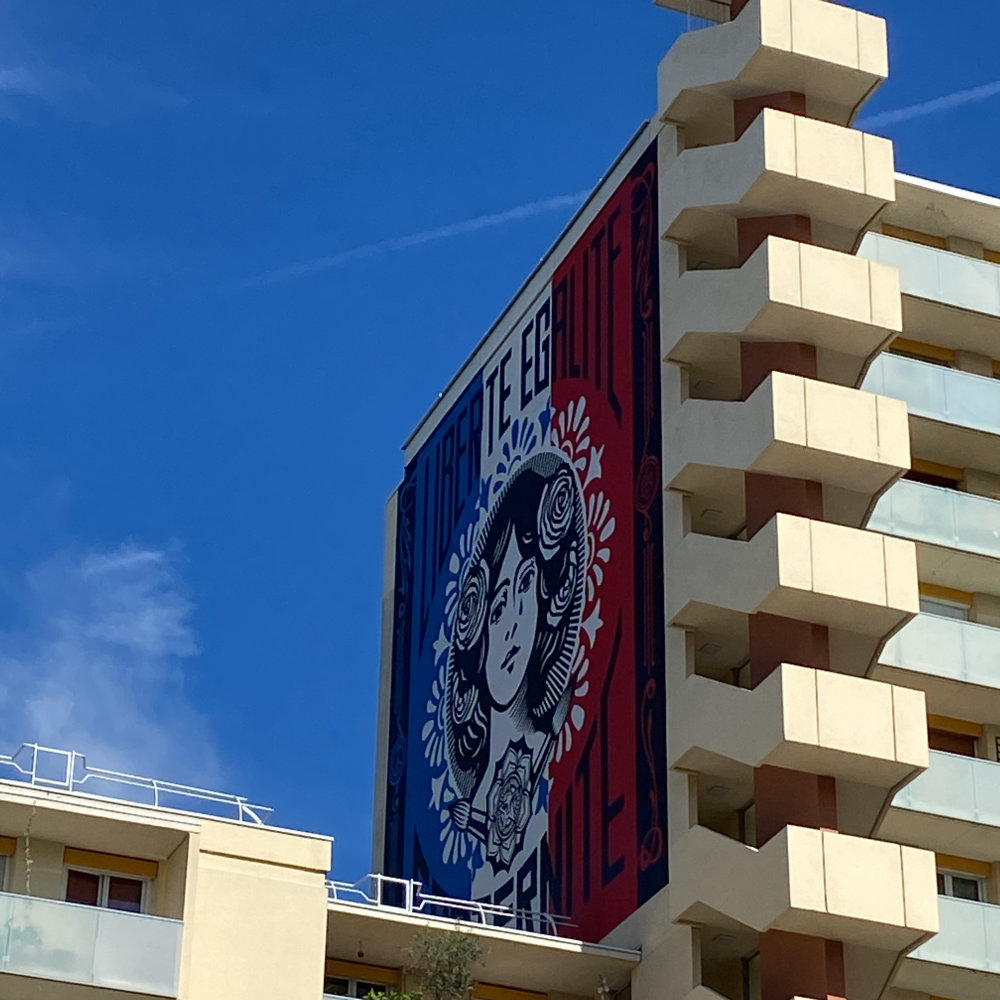 mural in Paris by artist Shepard Fairey.