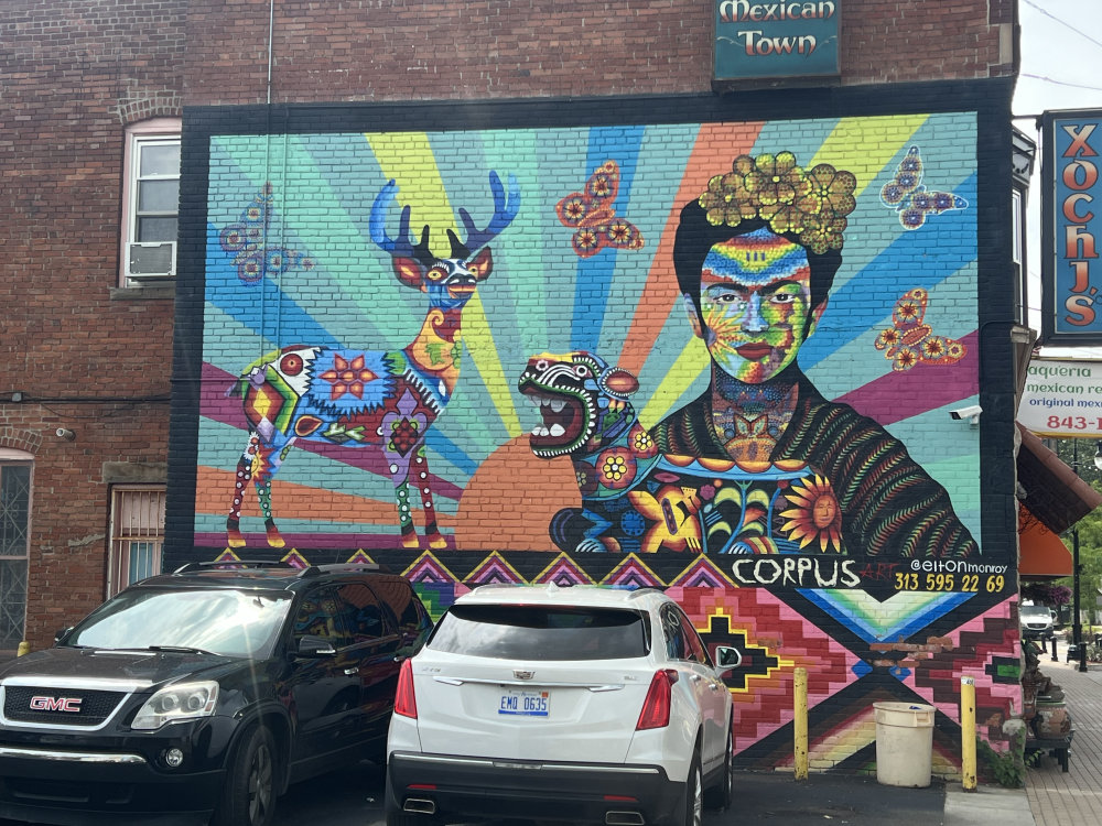 mural in Detroit by artist Elton Monroy Duran. Tagged: Frida Kahlo